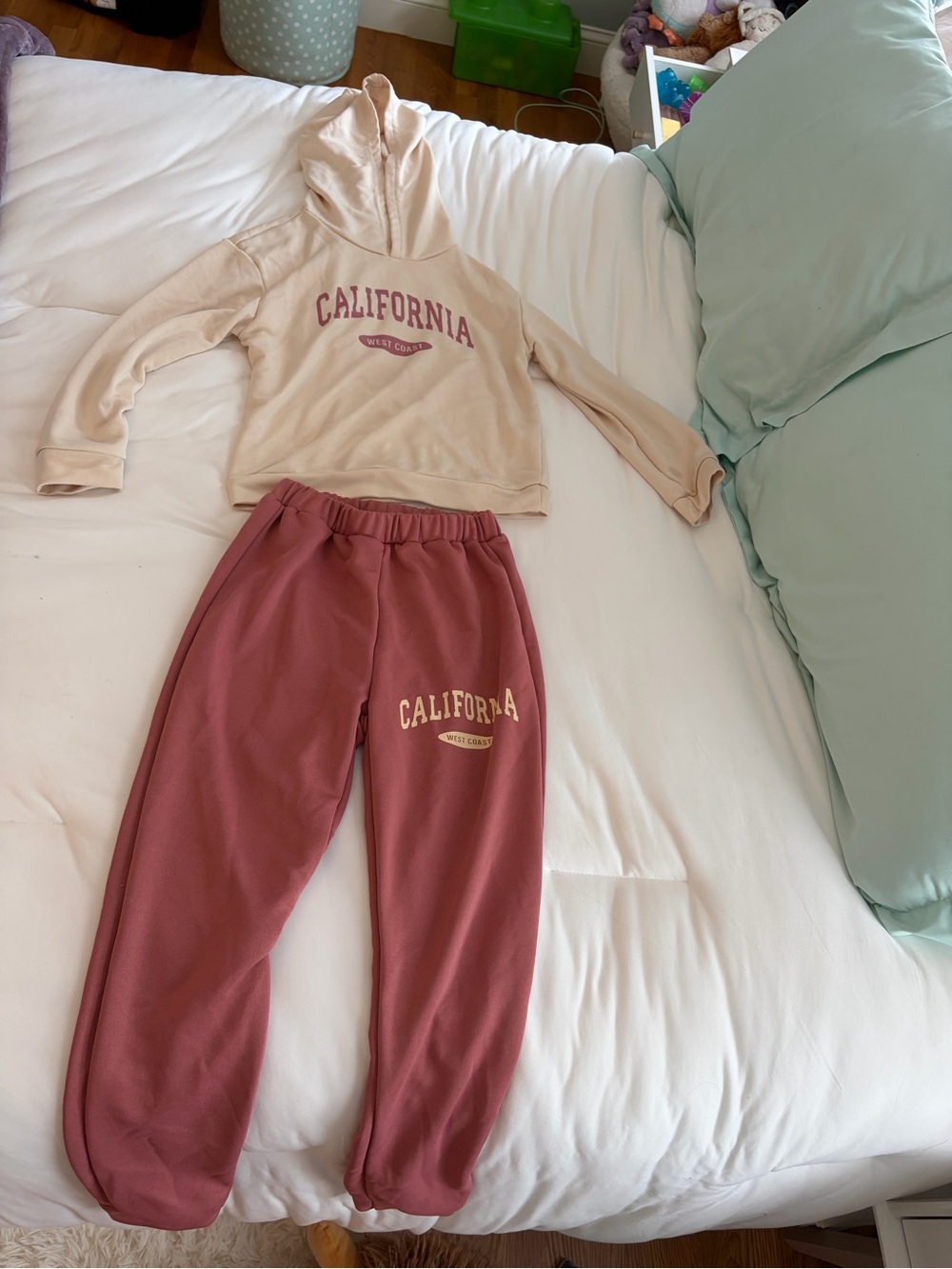 Kids California Graphic Jogger Pants - Mauve Pink